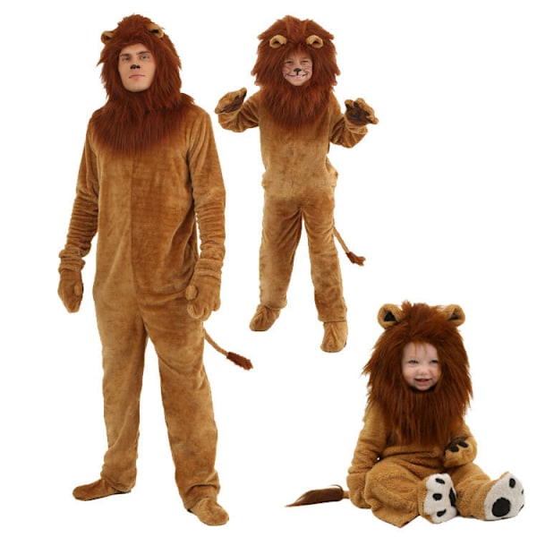 Lejon Föräldrar Barn Cosplay Kostym Män Pojkar Barn Party Maskerad Halloween 180cm