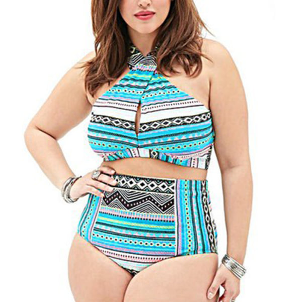 Bikiniset för kvinnor med hög midja, push-up, badkläder red 2XL