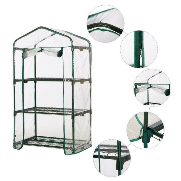 2/3/4/5-lagers Mini Växthus Utomhus PVC-överdrag 3 Layer