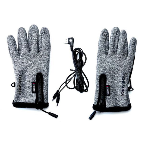 USB Varmehandsker Touch Screen Vandtæt Elektrisk Arbejde Ski grey Temperature regulation