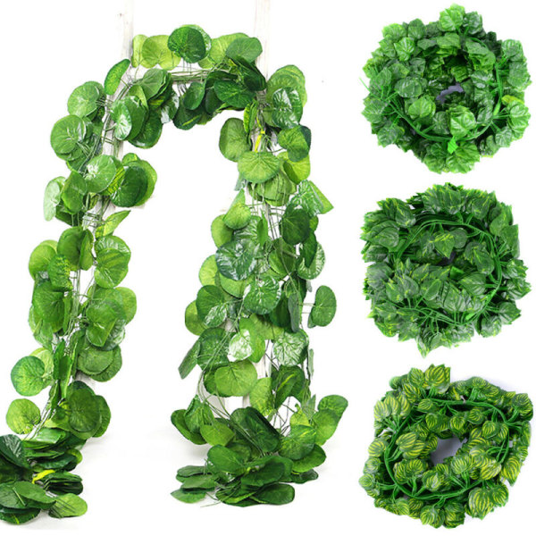 12st Konstgjord hängväxt Murgröna Vine Bröllop Trädgård Dekor Watermelon leaf 12pcs