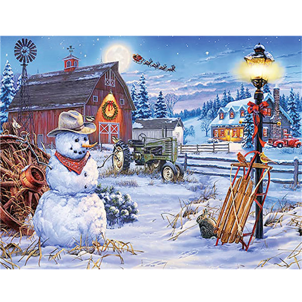 1000 st Christmas Snowman Tree Pussel Present dekorativa leksaker B