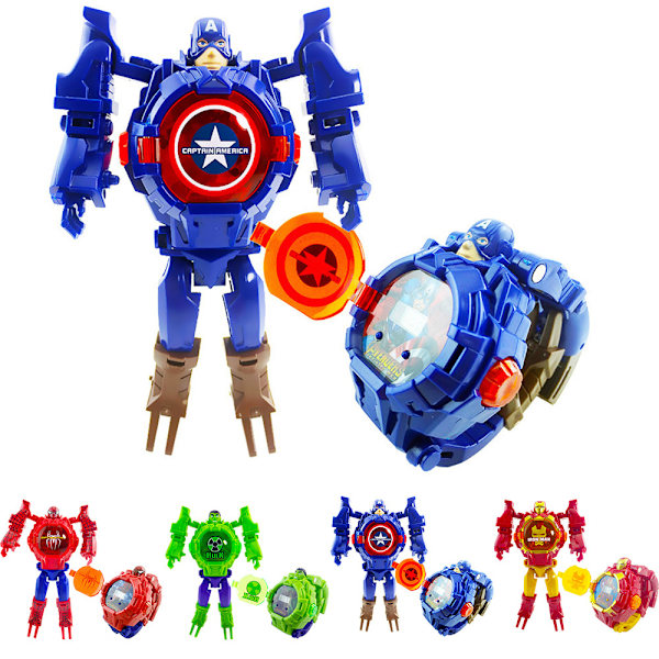 Børne Drenge Rem Armbåndsur Tegneserie Superhelt Transformer Ure Legetøj captain