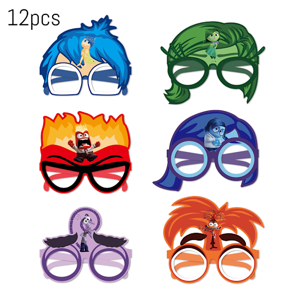 12 st Inuti Ut Pappersglasögon Roliga Selfie Fotobås Fest Tillbehör Maskeradkläder 12PCS