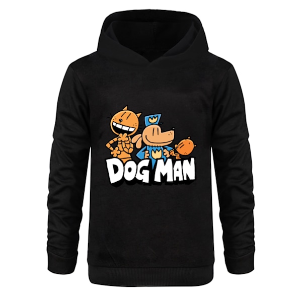 Gutter Jenter Dog Man World Book Day Dogman Skolehettegenser Hette T-skjorte Topp 7-14 År Black 140cm