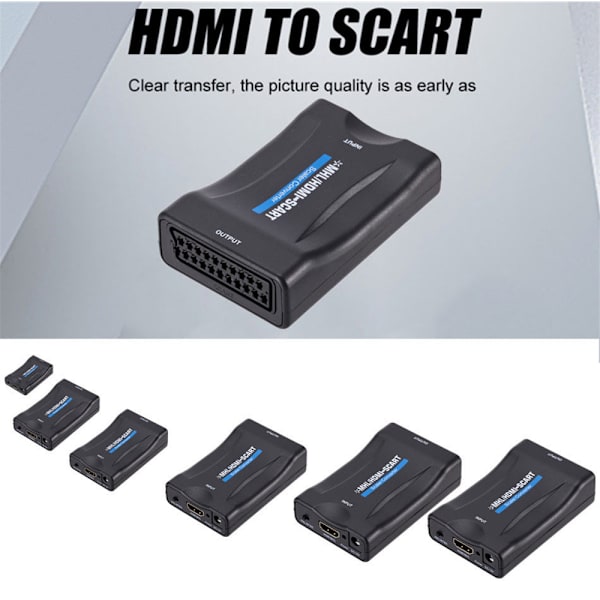 HDMI - Scart-videomuunnin Ääni-DVD-skaalainsovitin Yhteensopiva