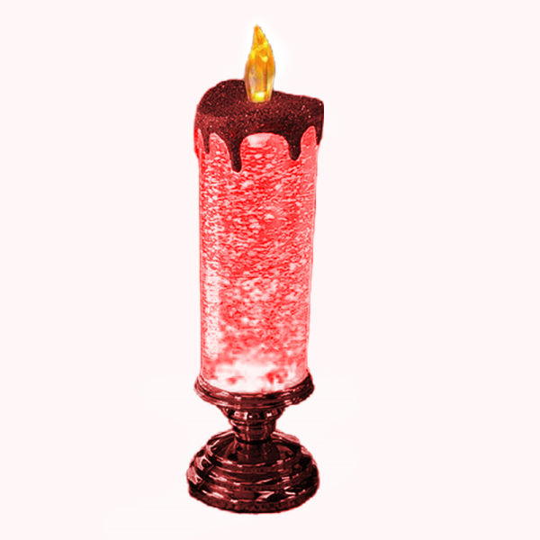 Elektronisk LED Candle Light Xmax USB Uppladdningsbar Glitter Dekor red
