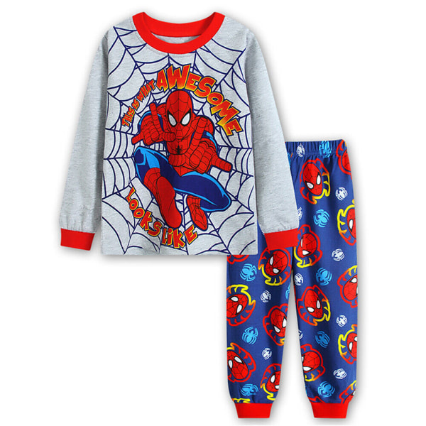 Barn Spiderman Långärmad Topp Byxor 2-Delar Pyjamas Nattkläder 130cm