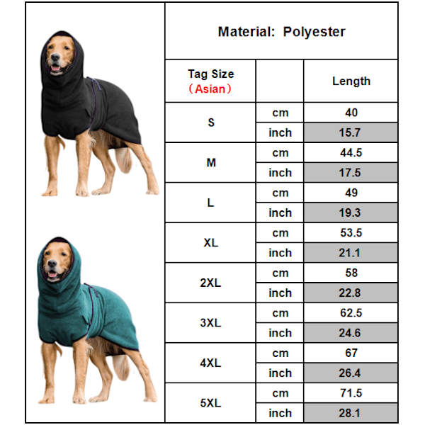 Kæledyr Hund Hvalp Varmere Kostume Hættejakke Frakke Tøj Cyan 4XL