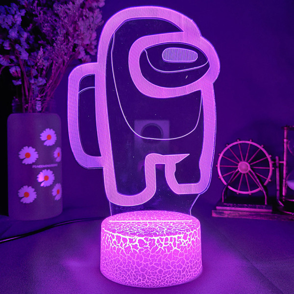 Among Us Night Light 7-färgs 3D LED-lampa Presenter för barn