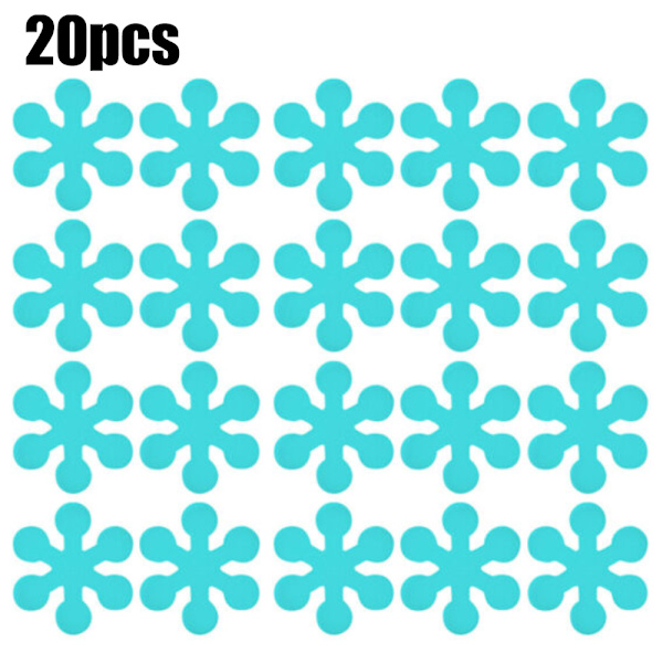 20 st Anti-Halk Badstickers Icke-Halkande Duschkar Duschmattor Blue 20 Pcs
