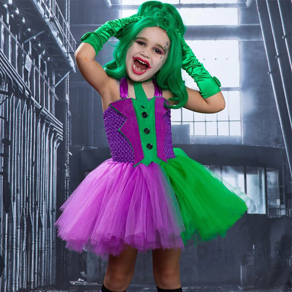 Joker-asut Tutu-mekko lapsille tytöille Klovnimekko Halloweeniin M
