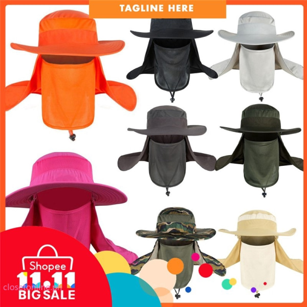 Hatt för män och kvinnor, UV-skyddande, för utomhusbruk, jakt, overall Black