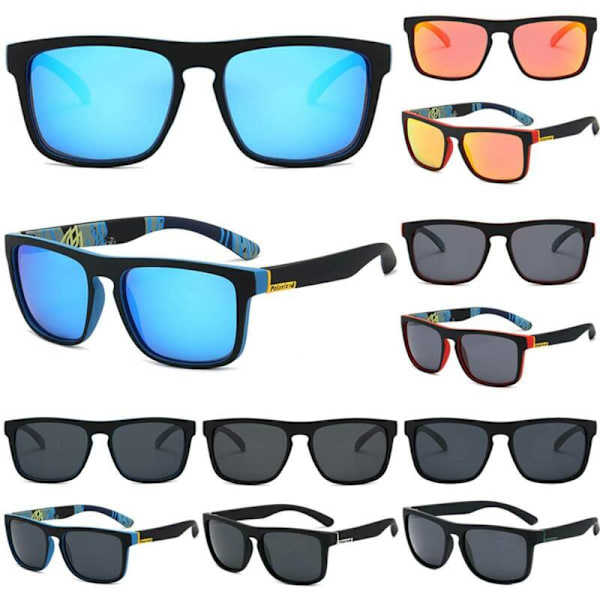 3 par fyrkantiga solglasögon för män, utomhusglasögon Red Frame Red Lenses 3pair