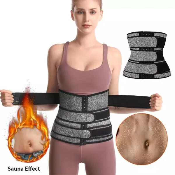 Kvinnor midja tränare Body Shaper tre-breasted bälte Sport grey XL