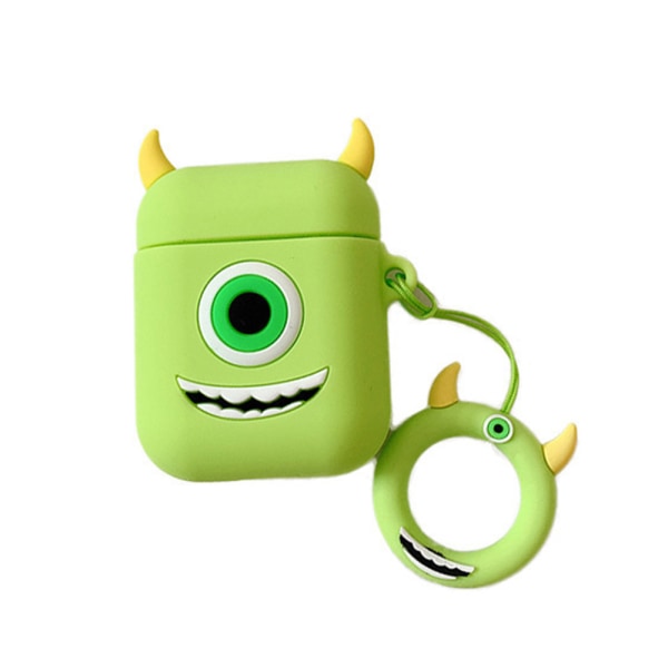 3D Silikon Cartoon Earphone Airpods Case Cover för AirPods 1/2 Pro Protective Green, 1/2 generation