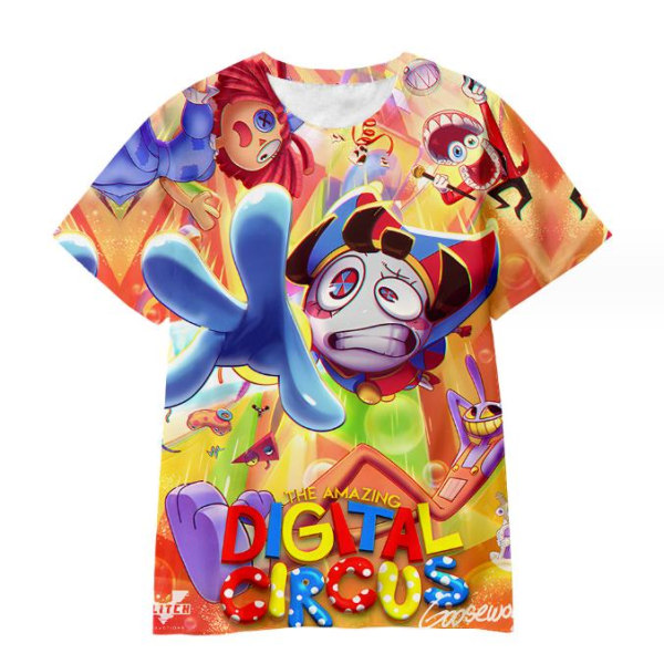 Kids The Amazing Digital Circus T-shirt Pojkar Flickor Kortärmad E 130cm