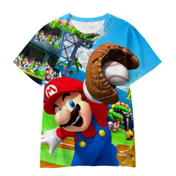 Super Mario Kids Boy 3d- printed sommar kortärmade T-shirt toppar A 150cm