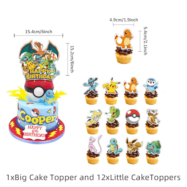Caratoon Trykte Bursdagsfest Forsyninger Toppere Ballonger Banner Barn Gutter Jenter