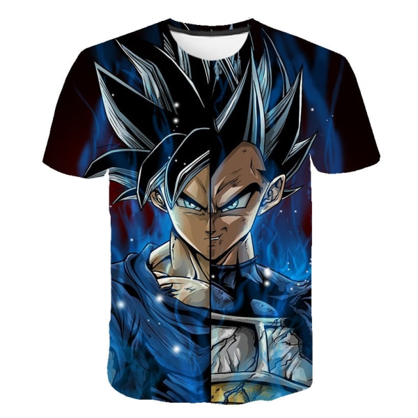 Barn Anime Z 3D Goku Sommar Breach Kortärmad T-shirt Tryckt Topp Blus Julgåva B 140cm