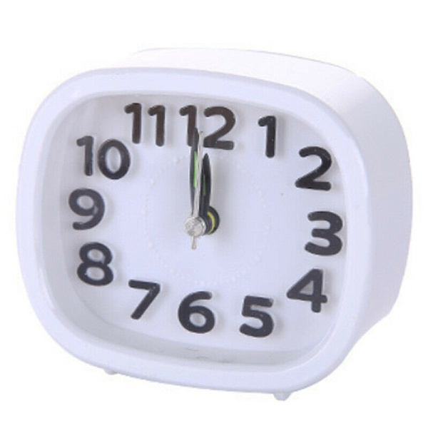 Kvadratiska/Runda Batteridrivna Snooze Elektroniska Väckarklockor Round White