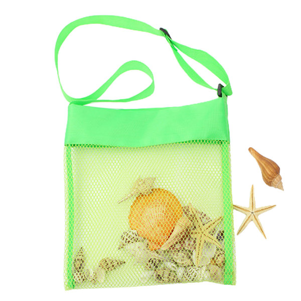 Mesh Beach Bags Barn Beach Shell Bag Leksaksförvaring Liten väska green