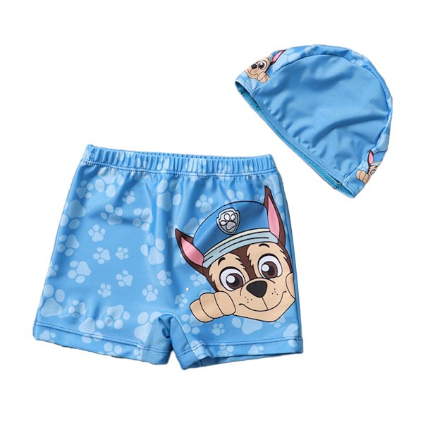 Pojkbadbyxor för barn med badmössa, sommar, surfshorts, badkläder för pojkar Blue XL