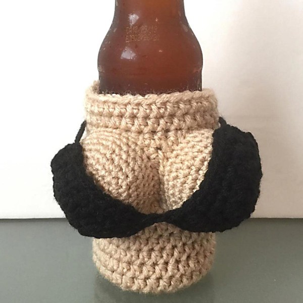 Beverage Can Bikini Crochet Can Cover Creative Top for Can Cover black