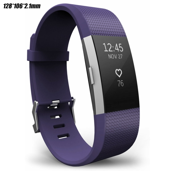 För Fitbit Charge 2 Watch tillbehörsarmband Dark Purple 128*106*2.1mm