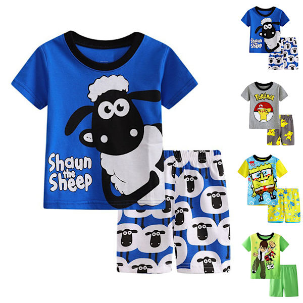 Tegneserie Pyjamas Pysjamas Pjs Sett Barn Jenter Gutt Kortermet Loungewear Hjemmeklær #1 100cm