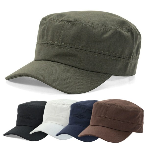 Klassisk Army Flat Hat för Herr & Dam - Casual Baseball Solkeps Sommar beige