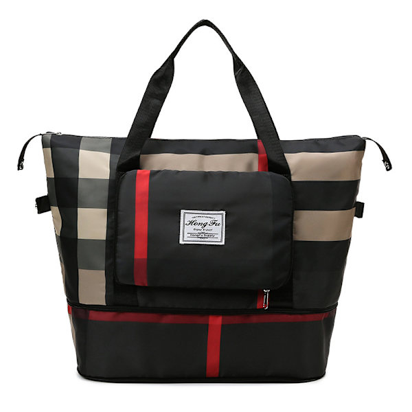 Sammenleggbar Tørr/Våt Separasjon Reiseveske Vanntett Duffelbag black