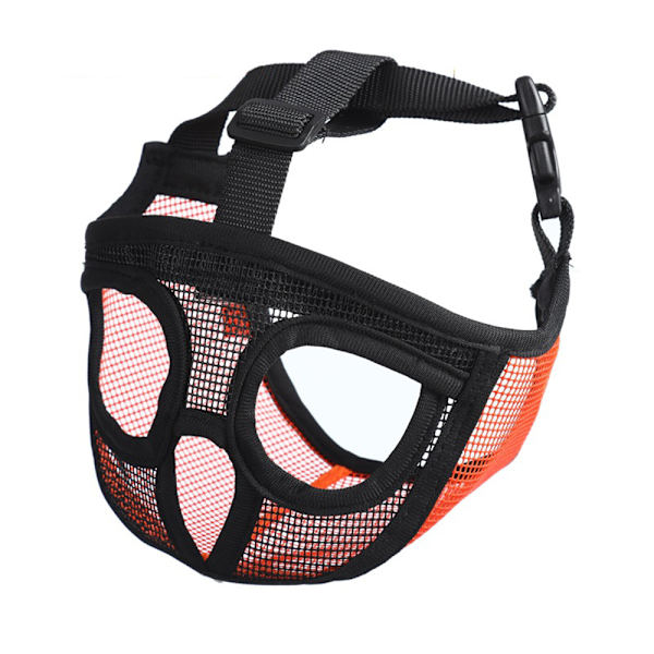 Snout Dog Nosparti, Andningsbar Mesh, Plat Nosparti, Bulldog Mask, Munskydd Orange M