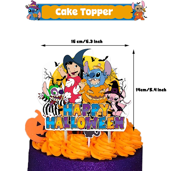 Lilo & Stitch Tema Halloween Fest Balloner Banner Kage Toppere Dekorationssæt