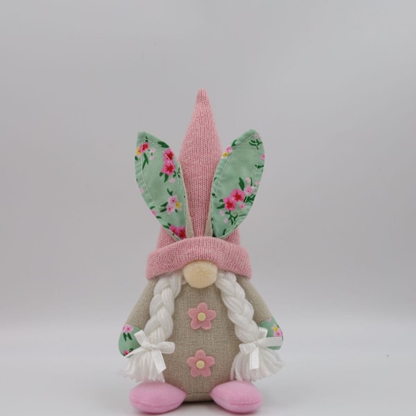 Påskdvärg Plysch Tomte dekoration, handgjord dvärgkanin Ansiktslös docka Påsk ornament, vår hemdekoration Girl