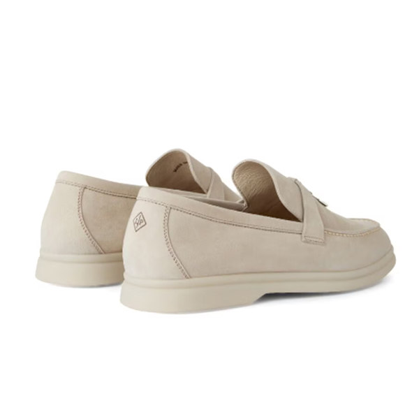 LORO PIANA Summer Charms Walk Mockasiner i mocka Grey 41