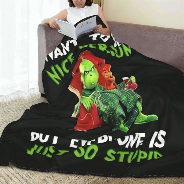 Stink Stank Stunk Grön Filt Mysig Flanell Fleecefilt 1