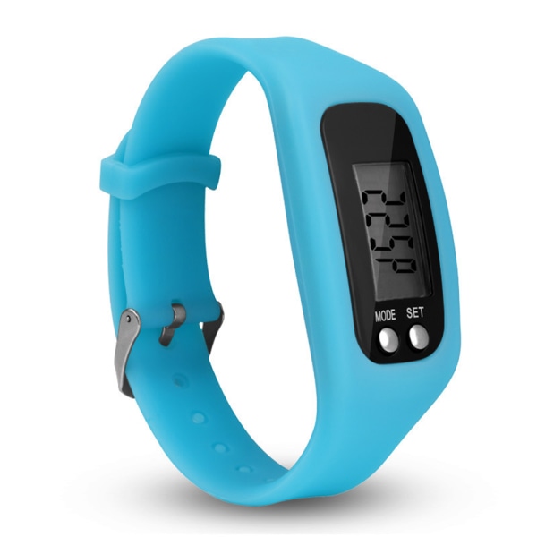 Vuxna barn Smart Step Count Activity Tracker Fitness Watch light blue 25*4*1.5cm