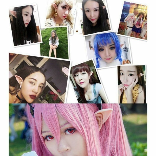 Elf Pixie Ears Fairy Vulcan Alien Cosplay Kostym Fancy Dress NaturalBeige Long