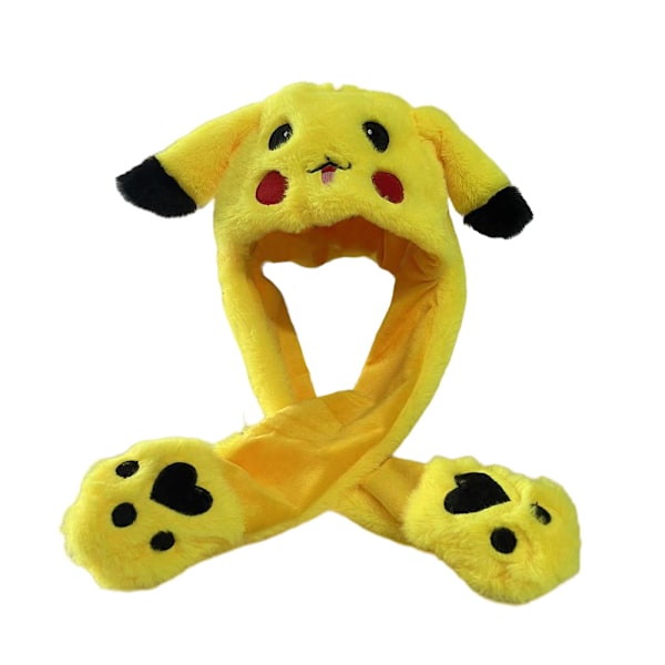 Morsom Pikachu bevegelig hoppende hatt plysjhatt lue for kvinner jenter