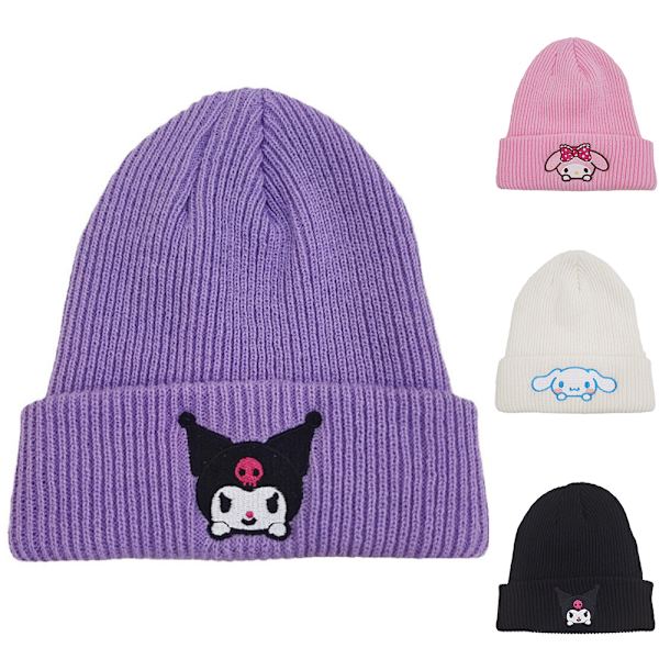 Sød Sanrio Cinnamoroll Kuromi Melody Stitch Tegneseriefigurer Hue Piger Kvinder Strikket Stretch Ski Skull Cap Julefødselsdagsgave C