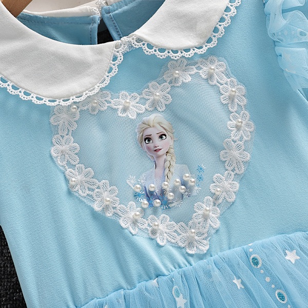 Pigeprinseessekjole, småbørns cosplay-kjole, børnefødselsdagstøj Light Blue 100cm