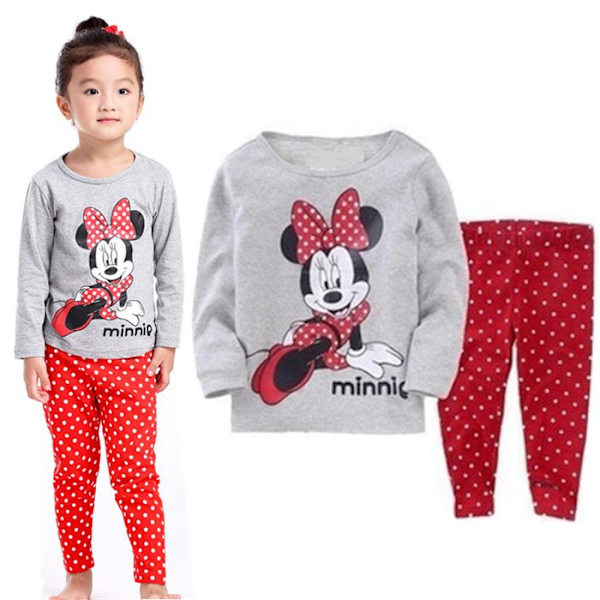 Minnie Barn Pojkar Flickor Långärmade Toppar + Byxor Pyjamas Set Nattkläder Sovkläder #5 100cm