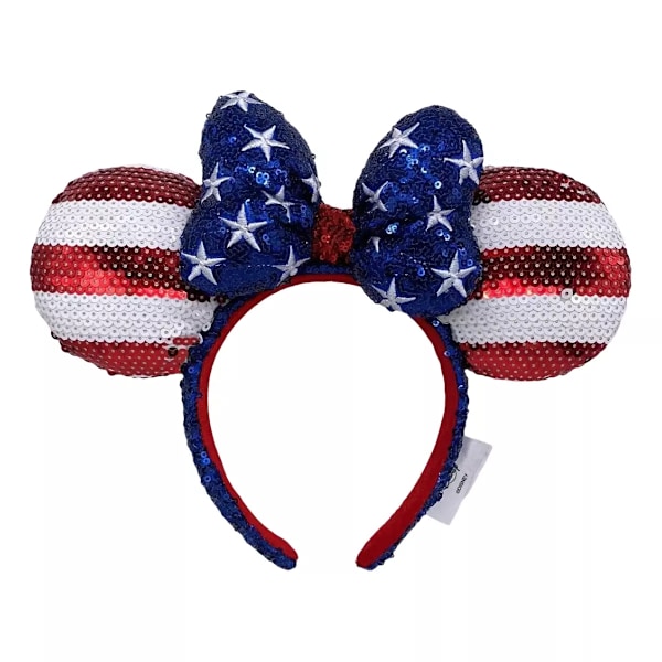 Disneyland Tähti Raidallinen Amerikan Lippu Mikki Hiiri Minni Hiiri Korvat Paljetti Panta