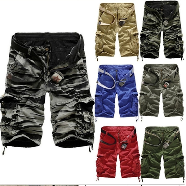 Miesten Cargo-shortsit, sotilastyyliset red