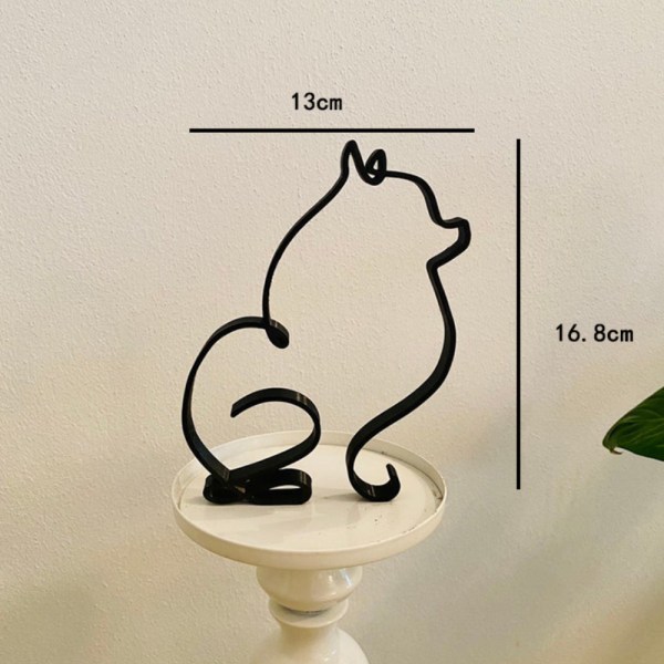 Modern Abstrakt Minimalistisk Metall Hund Skulptur Dekoration Prydnader Sausage