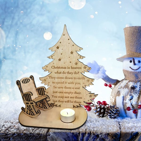 Christmas Remembrance Trä Candle Ornament Holders Desktop