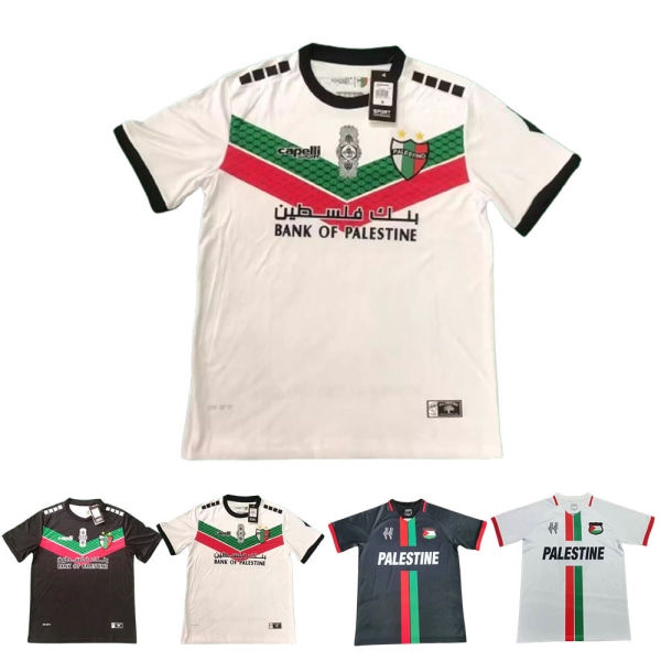 Palestine Home Svart fotbollströja 2023-2024 För fans Presenter Fotbollströja T-shirt White-A 2XL