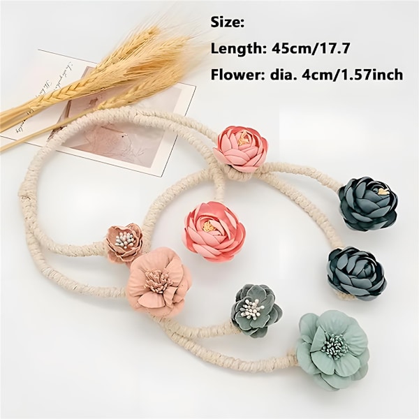 Gardin Tiebacks Clips, Blomster Gardinspænder, Bindebånd til Gardiner Grey