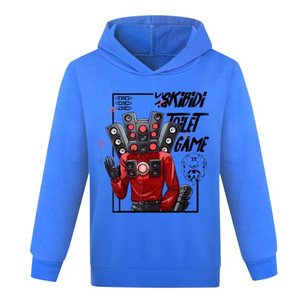 Barnens Populära Hip Hop Hoodie Mode Skibidi Toalett Tröja dark blue 130cm